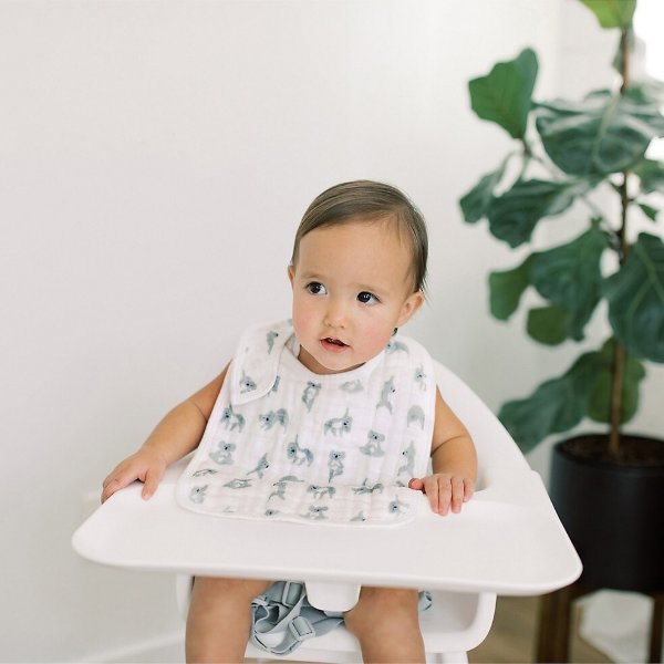 Infant 3-Pack Zen Print Cotton Muslin Snap Bibs