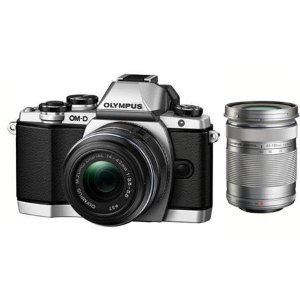 Olympus E-M10 Digital Camera with M.Zuiko 14-42mm f3.5-5.6 IIR Lens, Silver - Bundle With M. Zuiko ED 40-150mm f/4-5.6"R" Lens