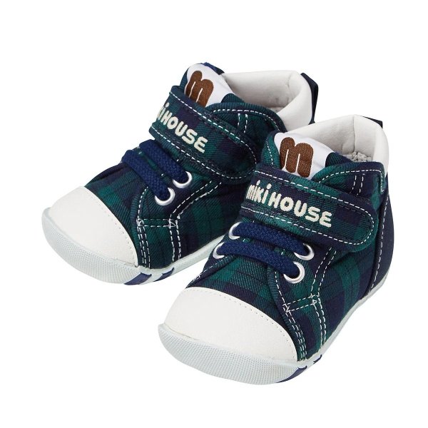 High Top First Walker shoes - Stylish Plaid