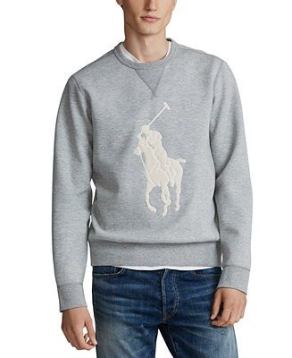 Men's Double-Knit Big Pony Crew Neck Sweatshirt