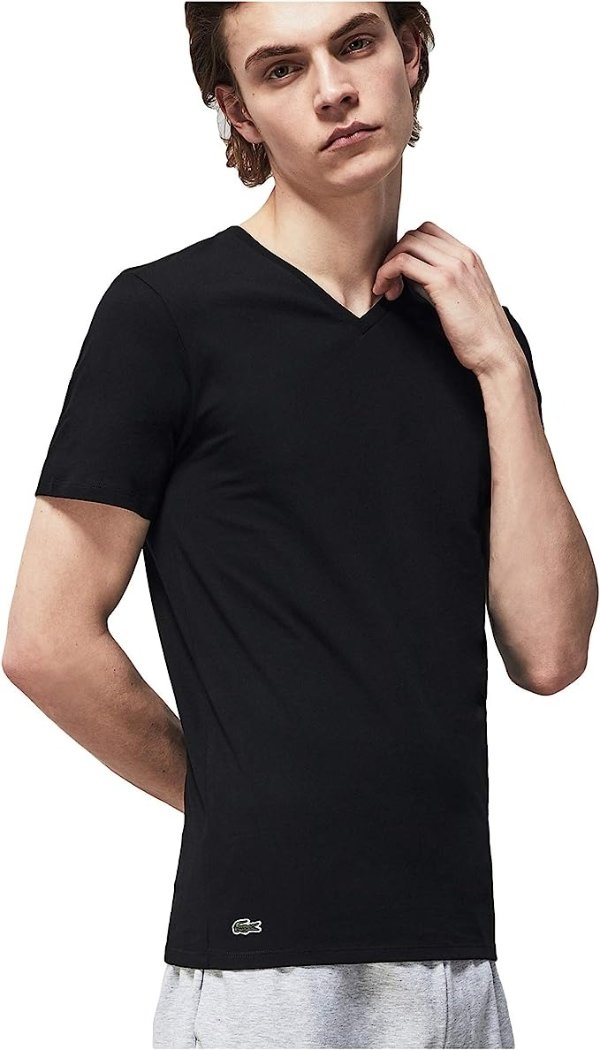 Men's Essentials 3 Pack 100% Cotton Regular Fit V-Neck T-Shirts