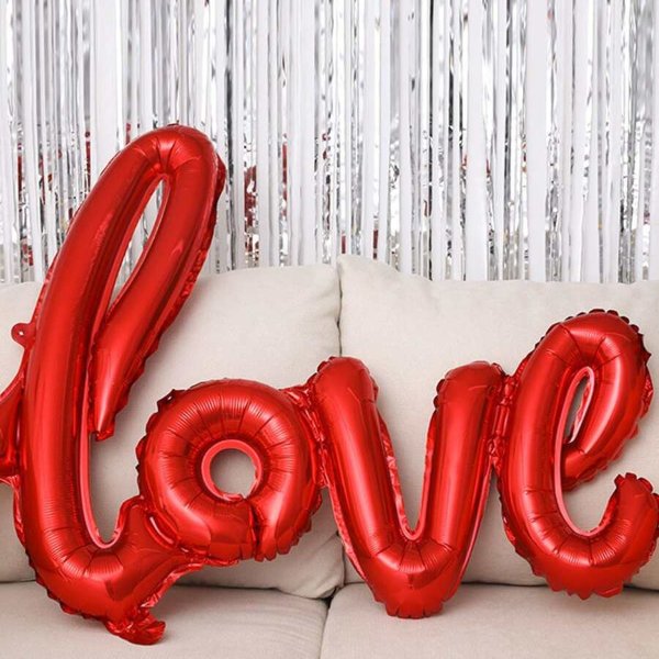1pc 42 Inch Love Shaped Aluminum Foil Balloon For Wedding, Proposal, Valentine's Day Party Decoration
