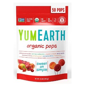 YumEarth 天然有机多种口味水果棒棒糖12.3 Ounce -50支