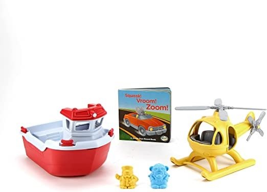 Toys Rescue Boat & Sound Board Book Bundle