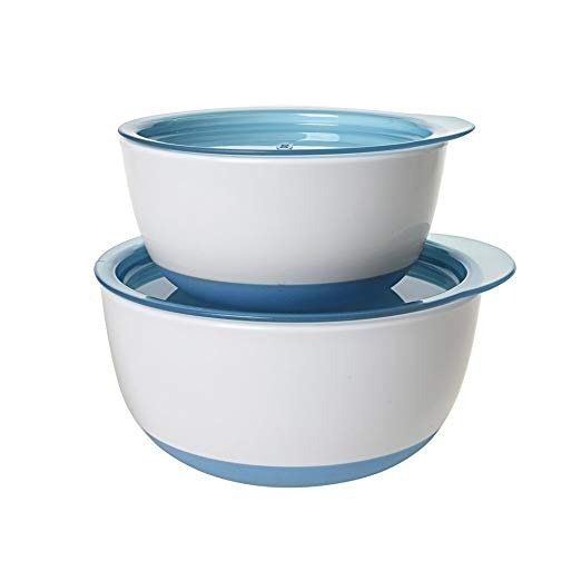Small & Large Bowl Set with Snap On Lids - Aqua