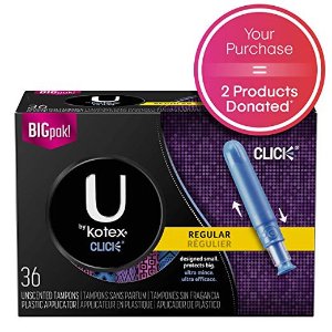 U By Kotex Click Compact Tampons, Regular Absorbency, 36 Count