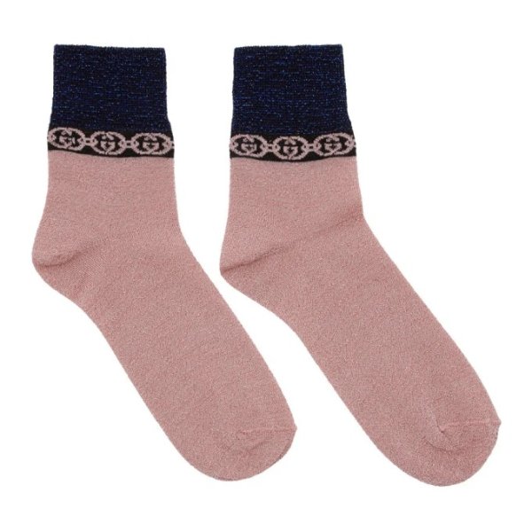 Gucci - Pink Interlocking G Socks