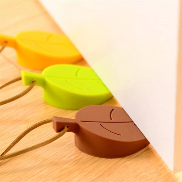 Silicone Cartoon Leaves Shaped Door Stops Protection Child Baby Safety Clamp Handheld Device Door Card