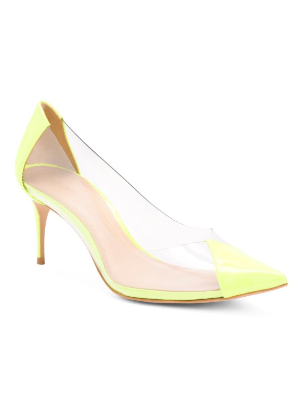 Made In Brazil Leather Transparent Detail Pumps