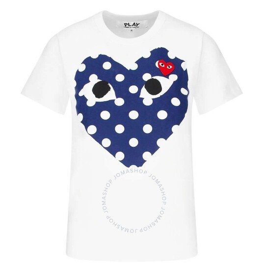 Ladies Short Sleeve Polka-dot Heart T-shirt