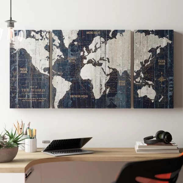 Recently ViewedRecent Searches'Old World Map Blue' - 3 Piece Framed Graphic Art Print Set on Wrapped Canvas'Old World Map Blue' - 3 Piece Framed Graphic Art Print Set on Wrapped Canvas
