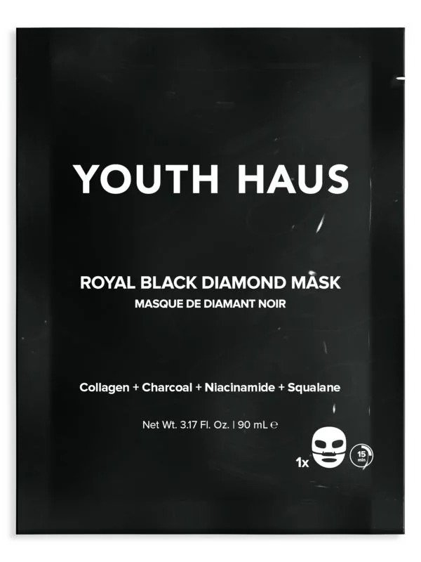 5-Piece Youth Haus Royal Black Diamond Face Sheet Mask Set