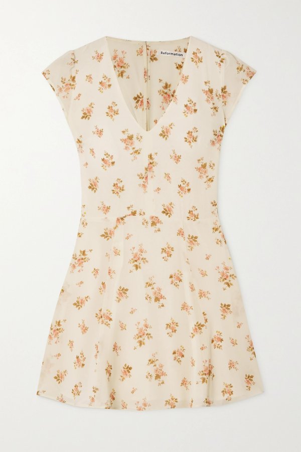 + NET SUSTAIN Deven floral-print georgette mini dress