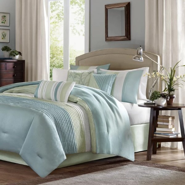 Liesel Striped 7 Piece Comforter SetLiesel Striped 7 Piece Comforter SetRatings & ReviewsCustomer PhotosQuestions & AnswersShipping & ReturnsMore to Explore