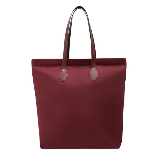 Large Canvas Tote - Oxblood Canvas with Oxblood Leather Trim