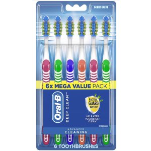 Oral-B Complete Deep Clean Toothbrush, Medium, 6 Count