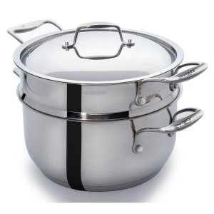 Culina Steamer Cookware with Insert 18/10 Heavy Gauge Stainless Steel 5 Qt Silver