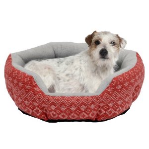Holiday Time Small Cuddler Pet Bed, 19", Red