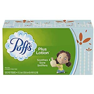 Puffs Plus Lotion Facial Tissues, 1 Box, 124 Tissues