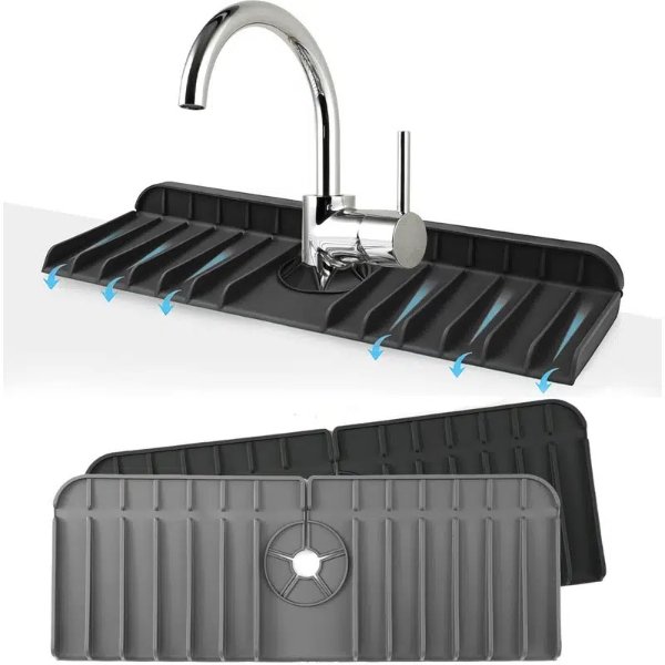 1pc Faucet Drain Pad Anti-splash Silicone Sink Splash Guard Anti