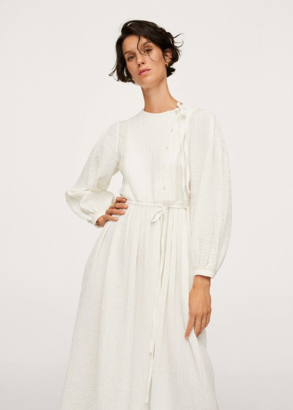 Textured cotton-blend dress - Women | Mango USA