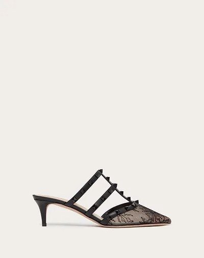 Rockstud Lace Mule 50 mm for Woman | Valentino Online Boutique