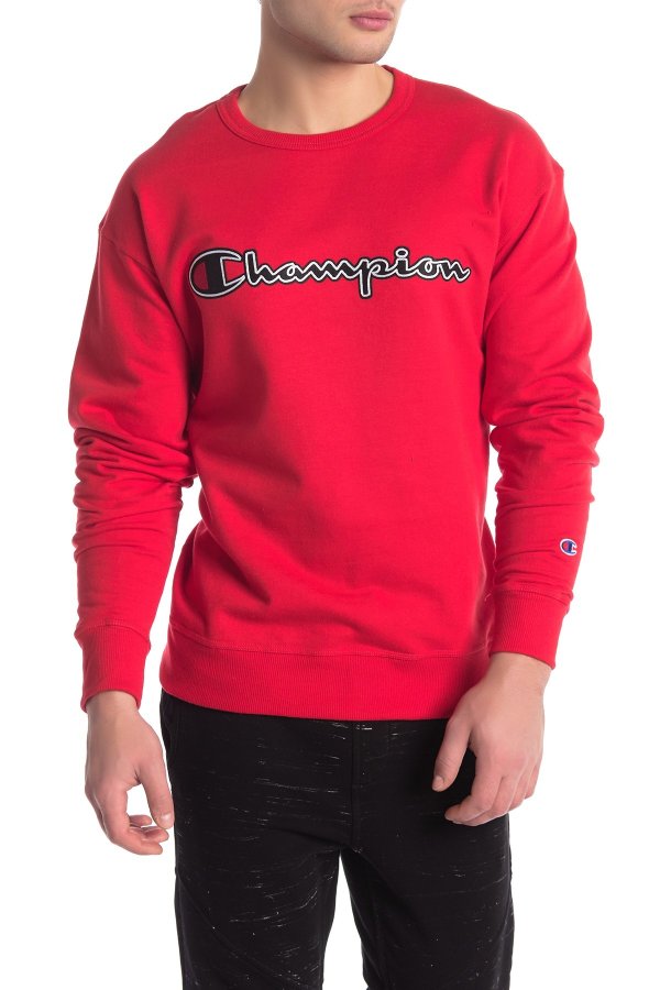 Logo Patch Crew Neck Pullover Sweater