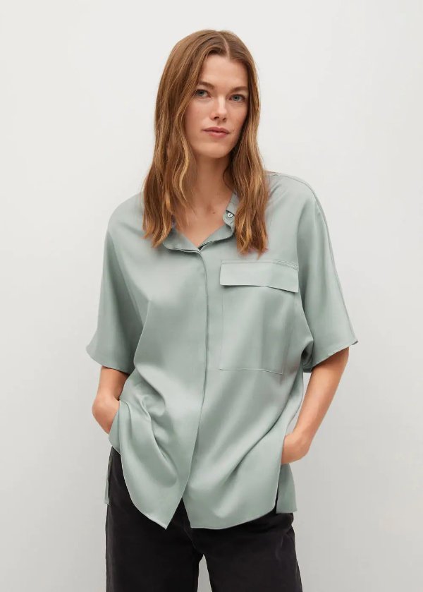 Oversized satin shirt - Women | OUTLET USA