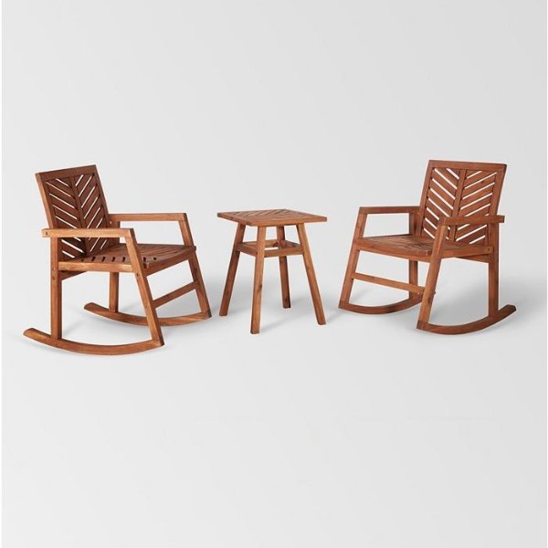 3 Piece Outdoor Rocking Chair Chat Set