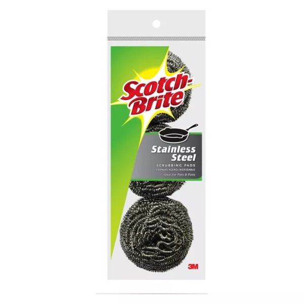 Stainless Steel Scrubbing Pads 3-pk.