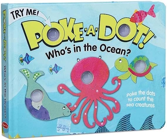 Melissa & Doug Children's Book - Poke-a-Dot: Who’s in the Ocean (Board Book with Buttons to Pop)