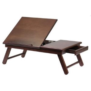 Alden Lap Desk/Bed Tray with Drawer, Walnut