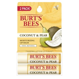 Burts Bees 100 Percent Natural Moisturizing Lip Balm, Coconut & Pear with Beeswax & Fruit Extracts @ Amazon