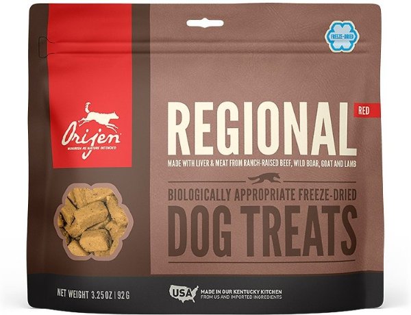 ORIJEN Regional Red Grain-Free Freeze-Dried Dog Treats, 3.25-oz bag - Chewy.com