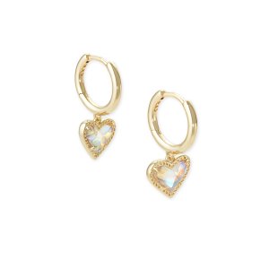 Kendra ScottAri Heart Gold Huggie Earrings in Dichroic Glass | Kendra Scott