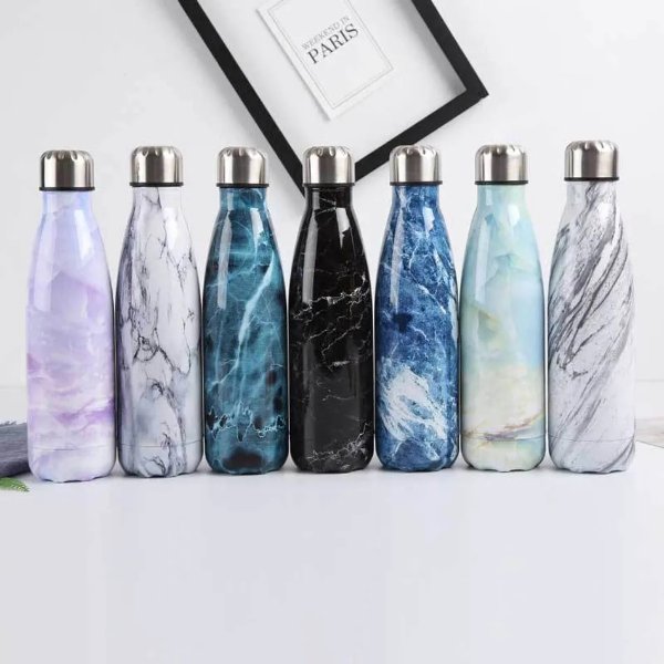 Vacuum Flask Marble Pattern Edelstahl Trinkflasche Unisex Doublelayer Isolierte Thermo Stainless Steel Bottle