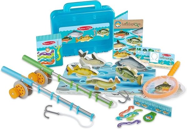 Melissa & Doug Let’s Explore Fishing Play Set – 21 Pieces - Toy Fishing Set For Toddlers And Kids, Pretend Play Fishing Toy, Learning Toys For Kids Ages 3+