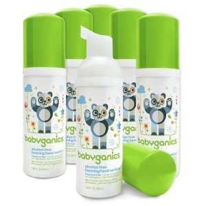 Babyganics Alcohol-Free Foaming Hand Sanitizer,On-The-Go, 50 ml (1.69-Ounce), Pump Bottle (Pack of 6)