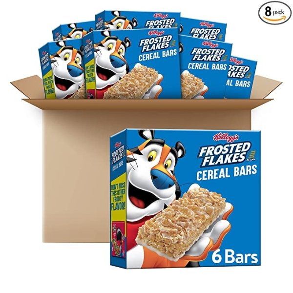 Kellogg's Frosted Flakes Cereal Bars, Original, On The Go Snack Food, 38.4 Oz, 8 Count