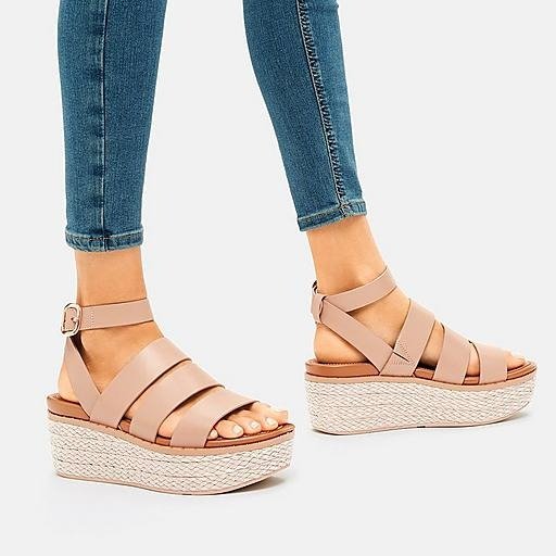 Espadrille Leather Wedge Sandals