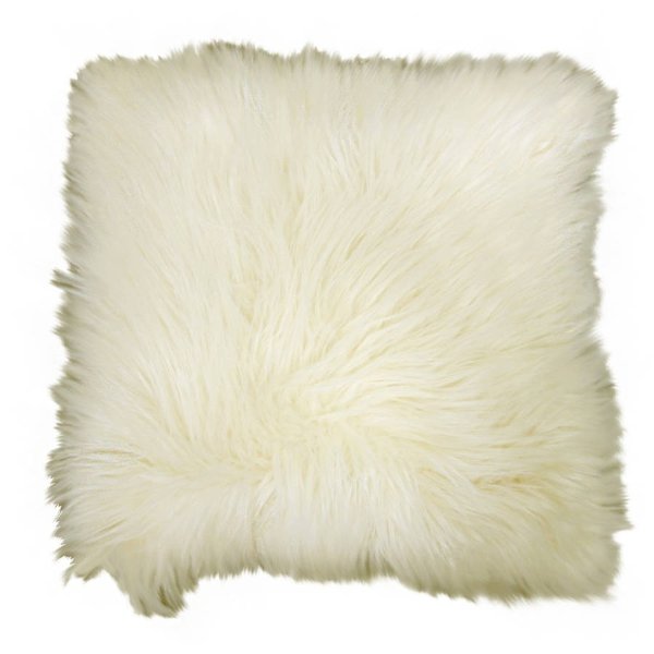 Better Homes & Gardens Arctic Faux Fur Decorative Throw Pillow 16"x16", Ivory