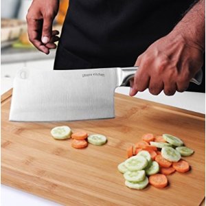 7 Inch Stainless Steel Cleaver - Chopper - Butcher Knife - Multipurpose Use for Home Kitchen or Restaurant - by Utopia Kitchen