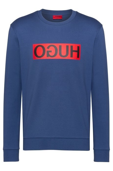  Regular-fit sweatshirt with reverse-logo print