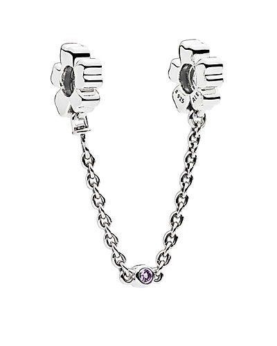 Silver Crystal Wildflower Meadow Safety Chain Charm