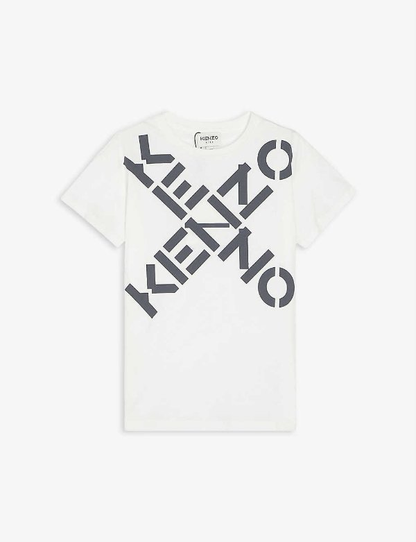Cross logo-print organic-cotton T-shirt 4-12 years