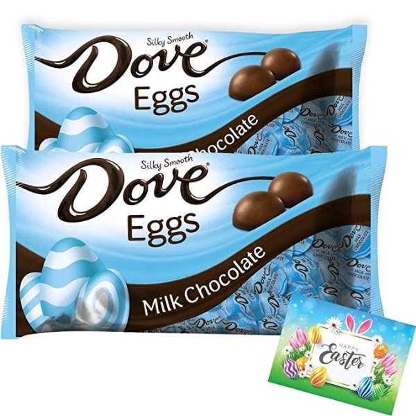 Silky Smooth Milk Chocolate Eggs | Easter Egg Hunt Candy & Easter Basket Stuffers | Individually Wrapped Spring Treat Gift | Pack of 2
