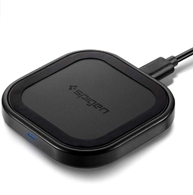 Spigen SteadiBoost Compact Wireless Charger Qi Certified 10W Fast Charger Works with iPhone 11/11 Pro/11 Pro Max/Xs MAX/XR/XS/X/8/8 Plus/Galaxy S10,Note 10/S9/S9 Plus/S8 & Other Qi Devices