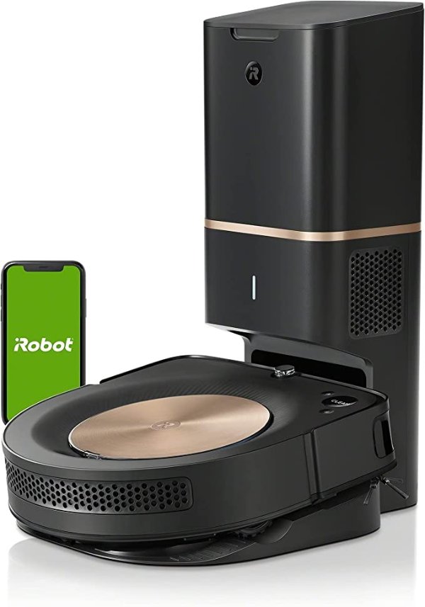 Roomba s9+ (9550) Robot Vacuum with Automatic Dirt Disposal- Empties itself, Wi-Fi Connected, Smart Mapping, Powerful Suction, Corners & Edges, Ideal for Pet Hair, Black