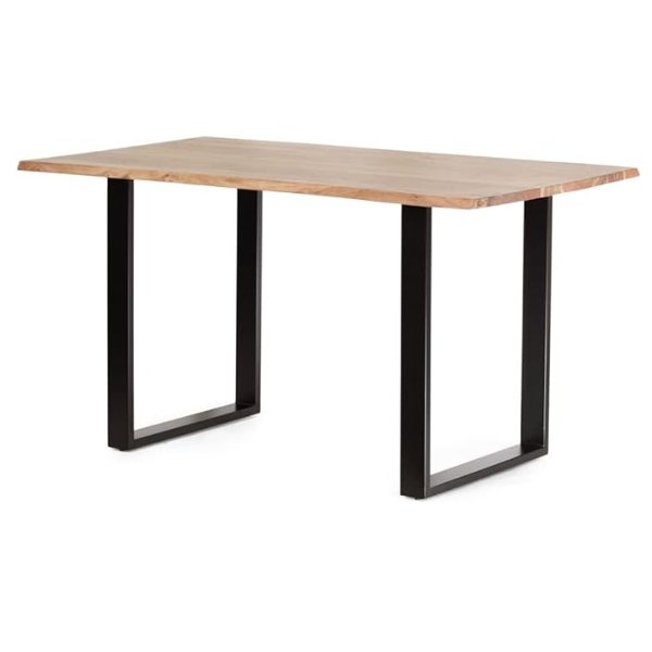 Dining Table, Black + Natural, 31D x 55W x 30H in