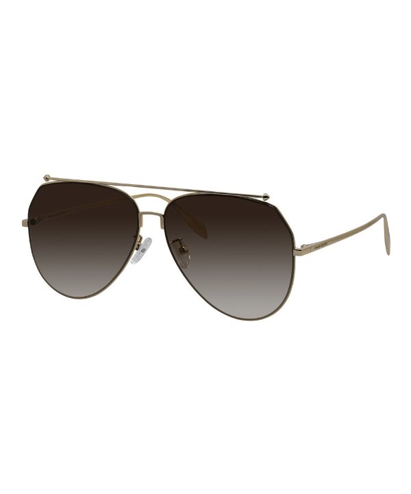 Gold & Brown Gradient Aviator Sunglasses
